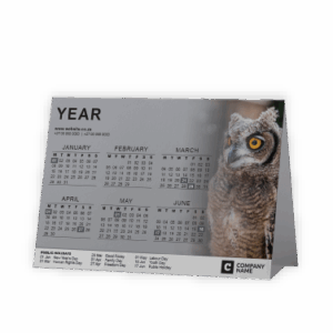 Tent or A-Frame Calendar SA Birds Spotted Eagle Owl