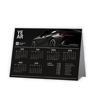 Tent or A-Frame Calendar Sports Cars Black