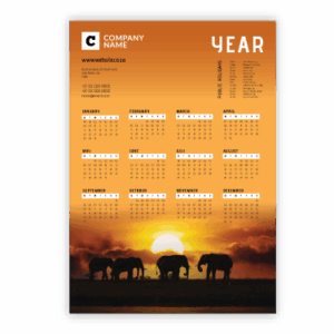 Wall Calendar SA Sunsets Elephants