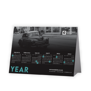Tent or A-Frame Calendar Black and White Car Template