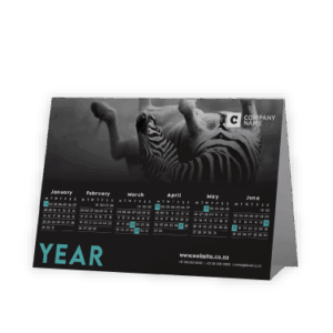 Tent or A-Frame Calendar Black and White Animals Template