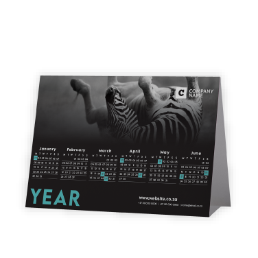 Tent or A-Frame Calendar Black and White Animals Template