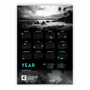 Wall Calendar Black and White Nature Template