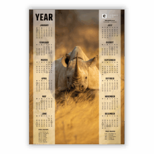 Wall Calendar SA Wildlife Rhino