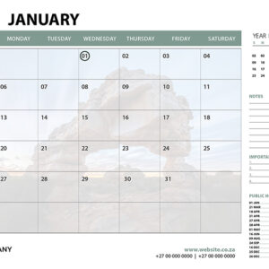 Desk Pad Calendars SA Landscapes