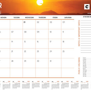 Desk Pad Calendars SA Sunset