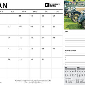 Desk Pad Calendars Vintage Cars
