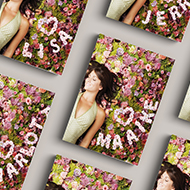 Business concept. Top view photo of workplace stack of pink diar